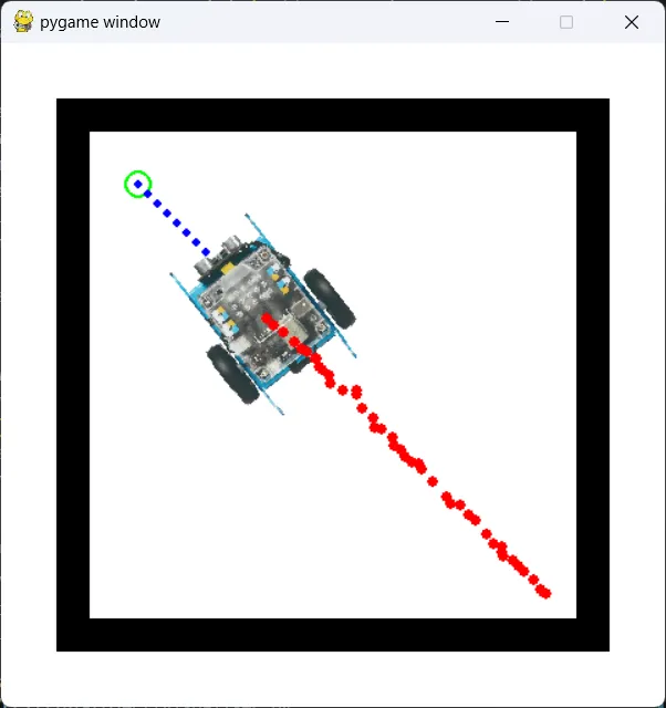 Screenshot of GUI with robot moving to user selected target